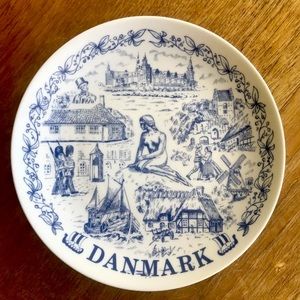 Danmark Denmark Mermaid Plate Vintage